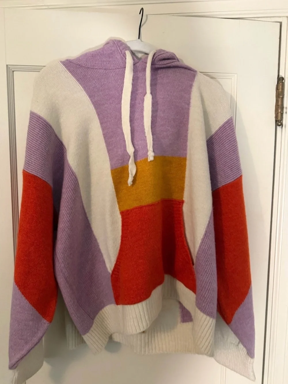 Daily Practice by Anthropologie Hoodie Swater in Lavender, Red, Cream & Mustard - Picture 1 of 5